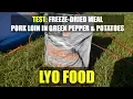 Test of: Freeze-dried meal: pork loin in green pepper - LYO FOOD