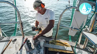 BROKEN and couldn’t be fixed so he made one on our Sail Boat Episode 462