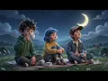 Serene Midnight Tea Three Friends A Passing Train 3D Animation