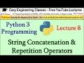 Python Tutorial in Hindi 8 - String concatenation in Python 3