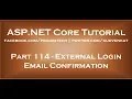 External login email confirmation in asp net core