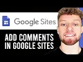 How To Add Comment Section in Google Site Step By Step