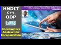 HNDIT Object Oriented Design and Analysis OODA Constructor Data Abstraction Encapsulation C