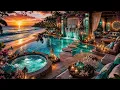 Luxury Turquoise Sunset Spa Retreat Ocean Waves Water Fountains Tranquil Ambience 3 Hours