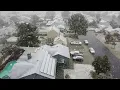 Drone footage in rare snowstorm - Rialto California 2023