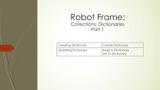 Robot Framework Collections Dictionary Part 1