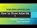 Asterisk Shape with Draw Statement Graphics in GW BASIC Programing Code Tutorial