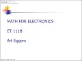 ET111B Math for Electronics Chapter 7 Linear and Second-Degree Equations