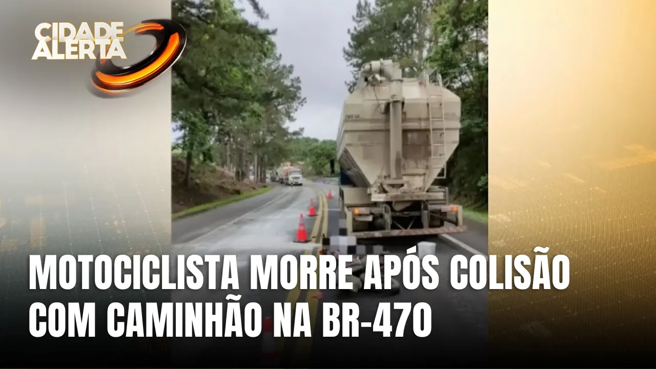 Motociclista morre após colisão com caminhão na BR-470, em Trombudo Central