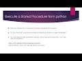 Python how to execute a Stored Procedure from python on SqlServer