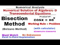 3 Bisection Method Working Rule Problem with Calculator Bolzano Method Numerical Methods