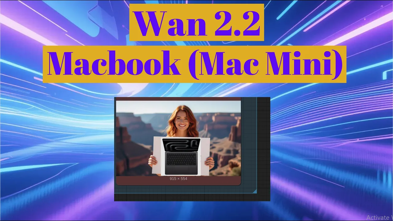 Macbook/Mac Mini run Wan 2.2 AI Video generation locally - Mac AI Tutorial Video Thumbnail