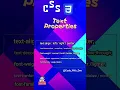 CSS Tags Text Properties
