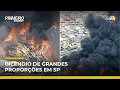 Lagu Grande incêndio destrói galpão perto da divisa entre Guarulhos e São Paulo | #PrimeiroImpacto