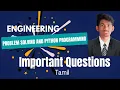 Problem Solving and Python programming GE3151 Engineering