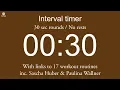 Interval timer - 30 sec rounds No rests including links to 17 workout routines