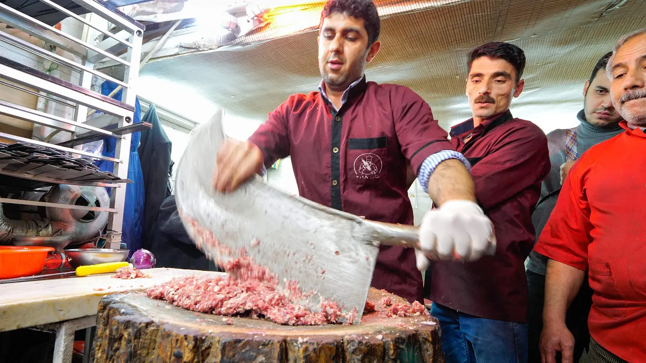 Meet the KEBAB KINGS of IRAN!! 🇮🇷SWORD CHOPPED Meat-Madness in Bonab! 🥩