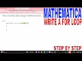 How To Write A For Loop In Mathematica