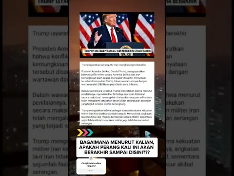 DONALD TRUMP, BILANG AKAN BERAKHIR?