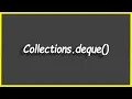 Python Programs Collections deque
