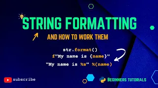 3 BEST way to format string in python Python Beginner Tutorials