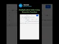 Multiplication Table Using Recursive Function