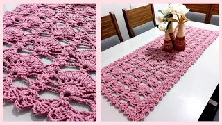TRILHO | CAMINHO DE MESA CRIS🩷 em croche | Fácil Rápido Econômico e Vende muito bem  #supremofios