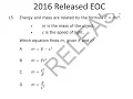 2016 Released NC Math 1 EOC Problem 15