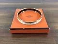 Hermes Calache Enamel Off-White Bangle Bracelet