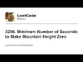 3296 Minimum Number of Seconds to Make Mountain Height Zero Leetcode Medium