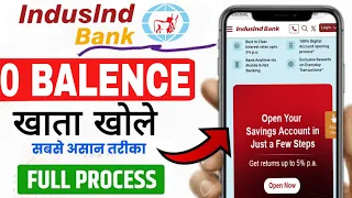 IndusInd Bank Account Opening Online 2025 | Indusind Bank Zero Balance Account Opening Online
