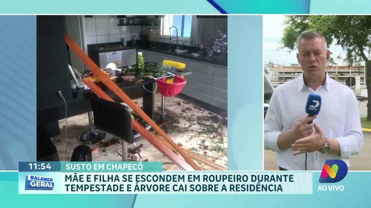 Chapecó: Mãe e Filha de 10 Meses Buscam Abrigo em Roupeiro durante Forte Tempestade