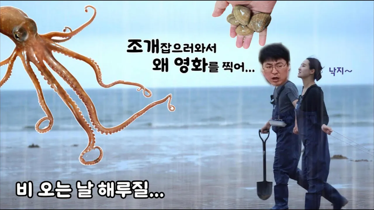 고사포해수욕장 우중 해루질... 조개랑 낙지 잡기 サムネイル