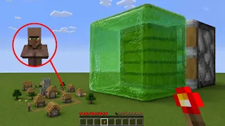 GIANT Realistic Slime Block vs Village (what will happen?) - Minecraft Compilation