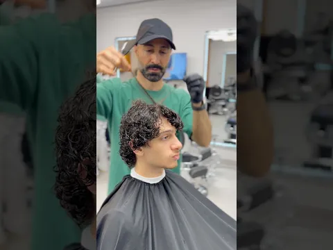New Haircut For Men With Curly Hair - Scissor Cut in Dubai ⭐️