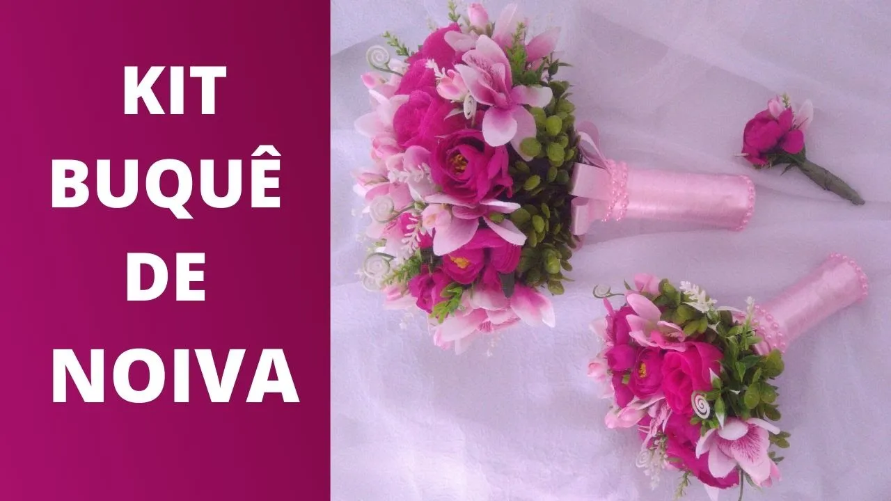 BUQUÊ DE NOIVA COM FLORES ARTIFICIAIS ROSAS E MINI ORQUÍDEAS #BUQUÊ #NOIVA #WEDDING #CASAMENTO