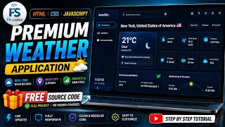 Premium Weather Application Using HTML CSS JavaScript Free Source Code