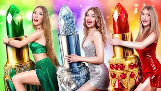 Emerald, Ruby and Diamond Girl! Rich vs Poor vs Giga Rich Student at School