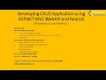 Developing CRUD application using ASP NET C Web API and ReactJS 27 July 20 - Webinar Recording