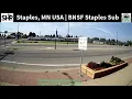 Staples MN USA Train Cam LIVE NOW BNSF Staples Sub MP 148 0