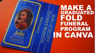 How to design a Graduated Fold Funeral Program in Canva