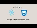Tooltip in react with css only useTooltip