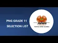 Lagu PNG Grade 11 Selection List