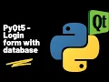 PyQt5 - Login form with database in Python in English