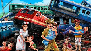 रेल दुर्घटना - Train Accident Story | Animated Odisha Train Accident - Rescue Operation | MDTV