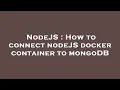 NodeJS How to connect nodeJS docker container to mongoDB
