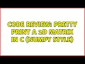 Code Review Pretty print a 2D matrix in C numpy style