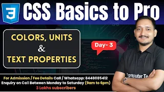 CSS Colors Units Text Properties CSS Tutorial for Beginners Computer Tech Academy
