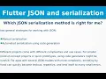 Which JSON Serialization method is right for me Flutter Json and Serialization