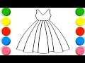 Beautiful Dress Drawing Painting Coloring For Kids and Toddlers - Child Art